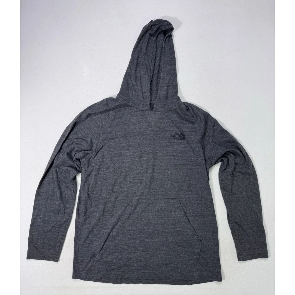 The North Face Men's Large Grey Lightweight Pullover Hoodie Classic Fit Logo